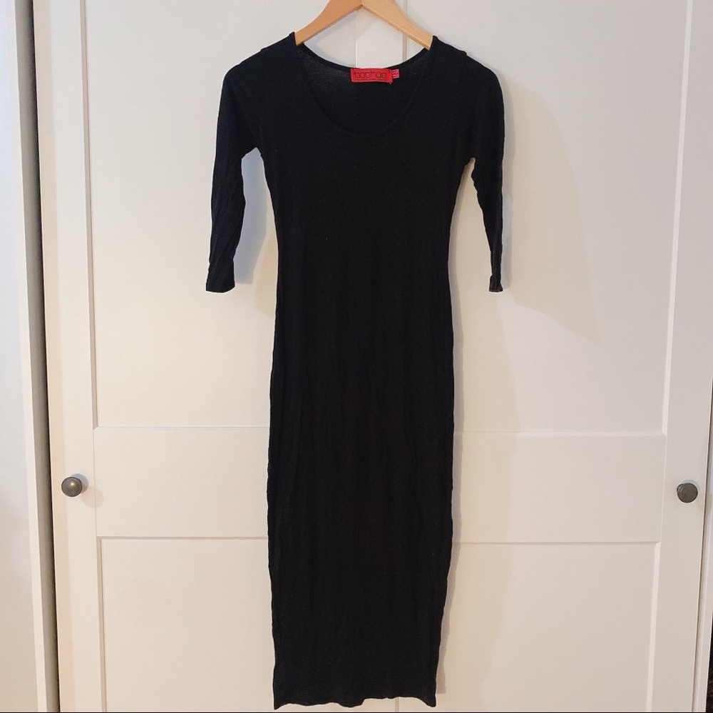 Basic black midi dress